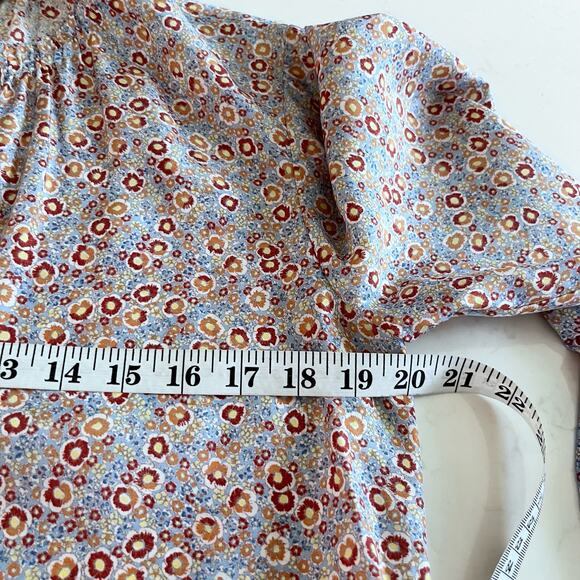 Rebecca Taylor Violet Fleur Silk Floral Print Long Sleeve Drop Waist Mini Dress - Picture 7 of 9